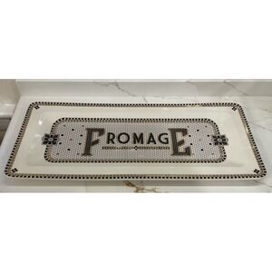 Anthropologie Fromage Bistro Tile Glazed Stoneware Cheese Platter Charcuterie